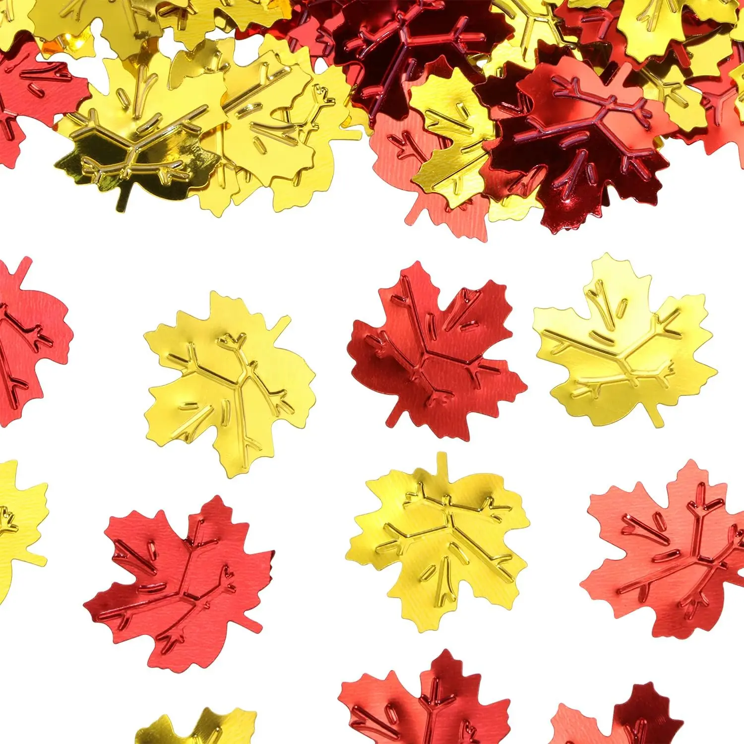 560 count Halloween Party Confetti Maple leaf Confetti for Halloween Party Table Confetti and DIY(Maple leaf,multiple color Golden&Red )