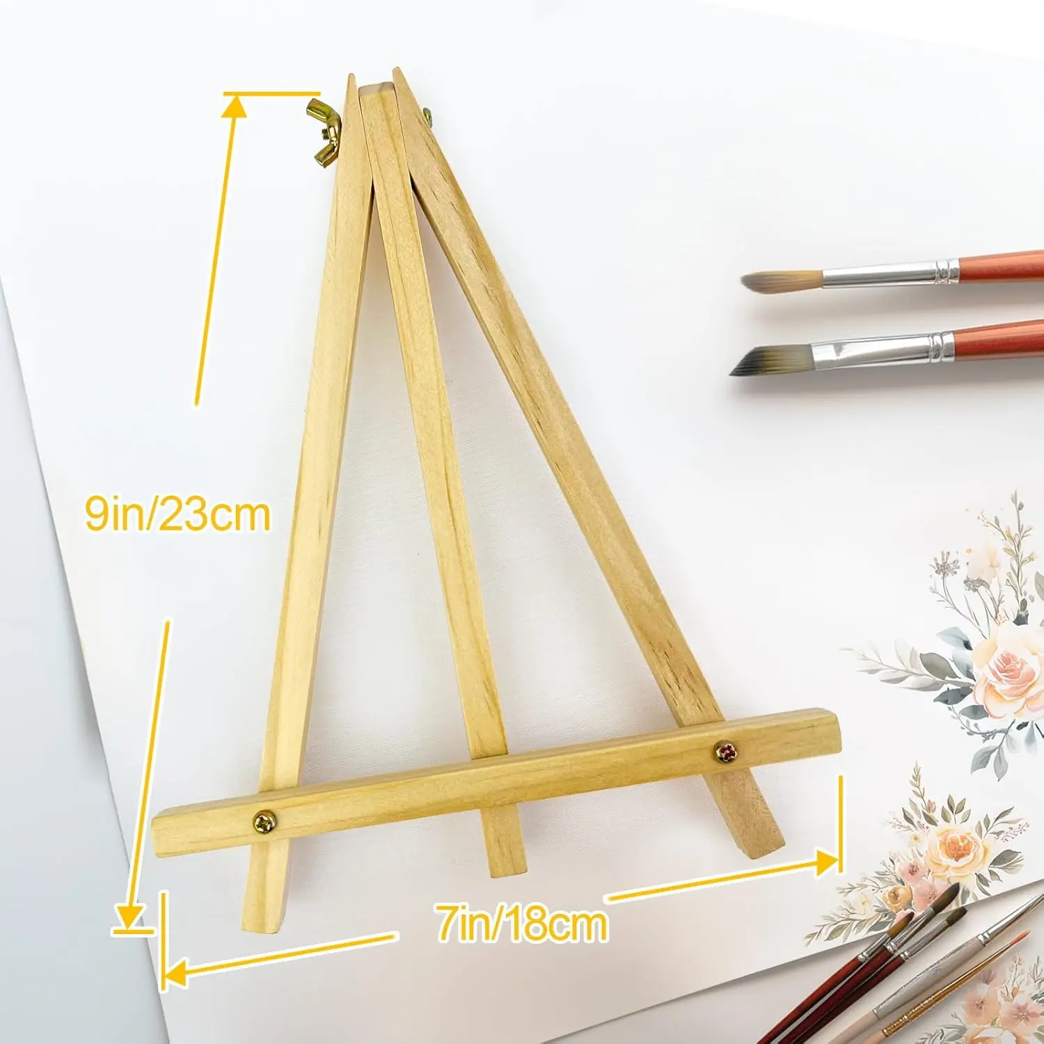 6 Pack 9 Inch Wood Easels, Tripod, Table Top Easels for Painting, Art Craft Painting Easel, Kids Student Tabletop Easels for Painting, Photos Mini Display Tripod