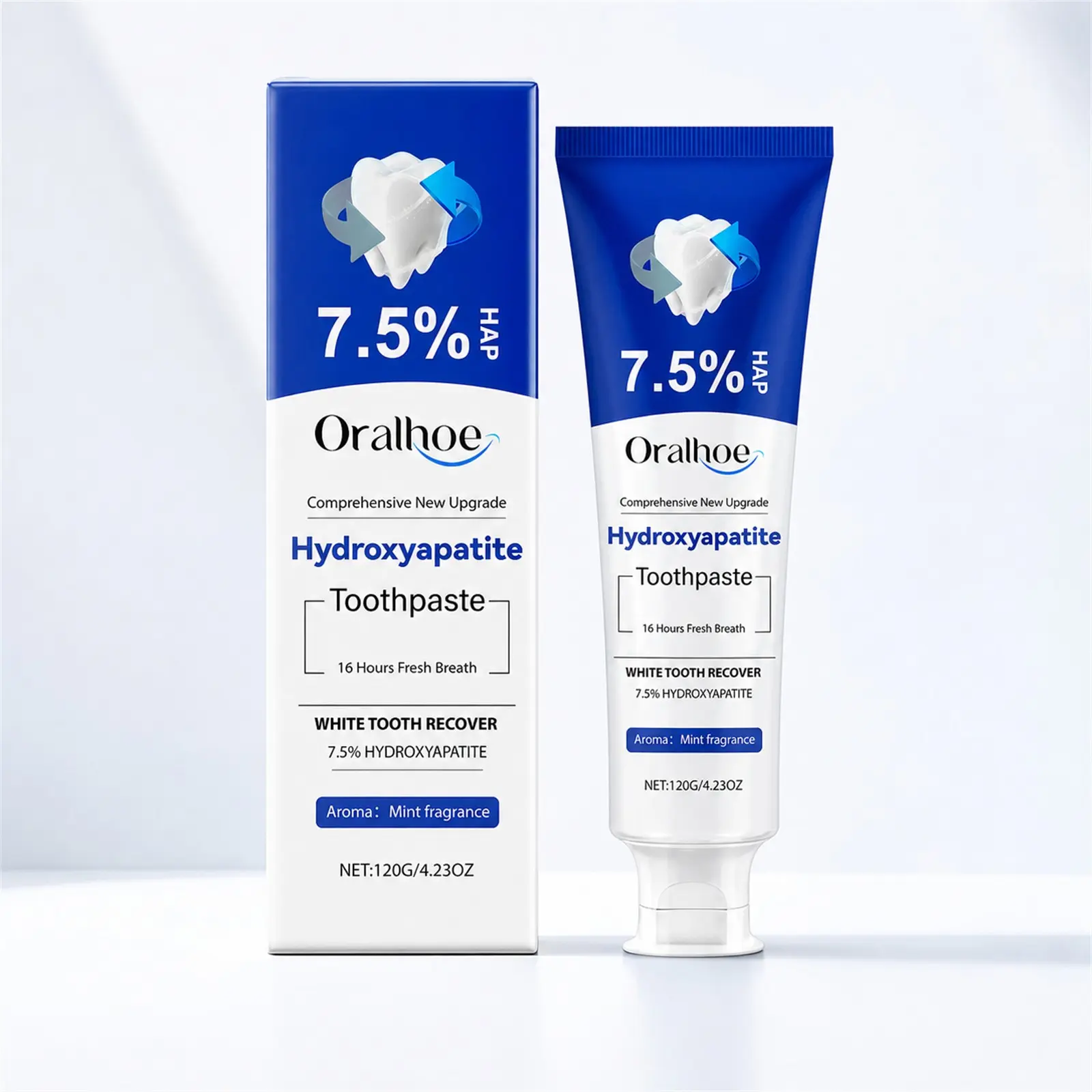Enamel Repair Toothpaste for Sensitive Teeth and Fresh Breath, Fluoride-Free 7.5% Remineralizing Formula, Fresh Mint Flavor, 4.23 oz, Enamel Repair Toothpastes