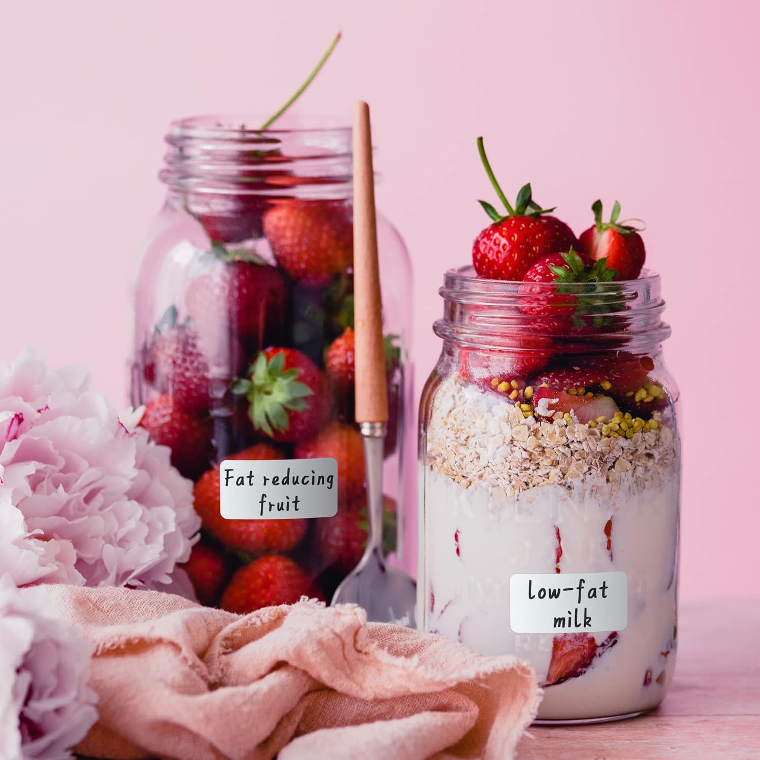 Portable Printer Label Paper Multi-Purpose  Resistant Direct Thermal Labels Self-Adhesive Stickers Compatible with P50 B21  M200, M110, M120 Label Maker, (40x20mm, 2 Rolls)