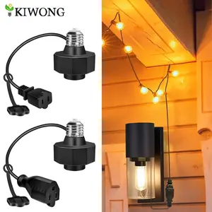 Light Socket Outlet Adapter E26 Light Bulb to Outlet Socket Converter Light Bulb Plug Adapter for Porch Light Socket,Camera,Garage Light