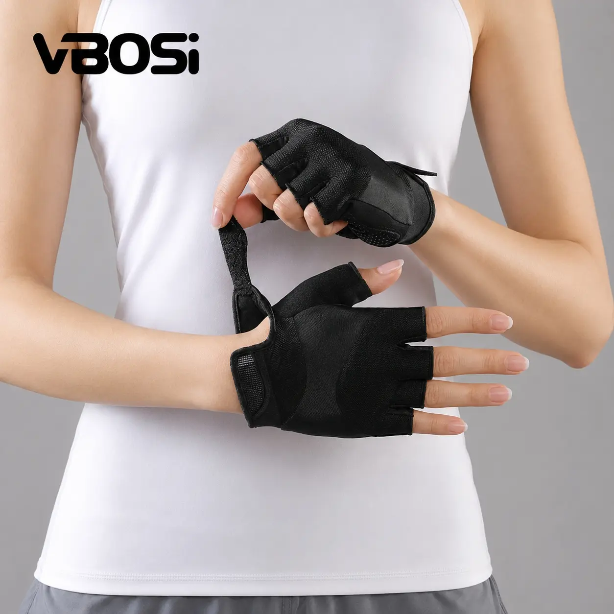 1 Pair Women Men Fingerless Workout Gloves with Adjustable Wrist Straps, Breathable Training Gloves for Weightlifting, Cycling, Gym Fitness, Strength Training and Daily Exercise