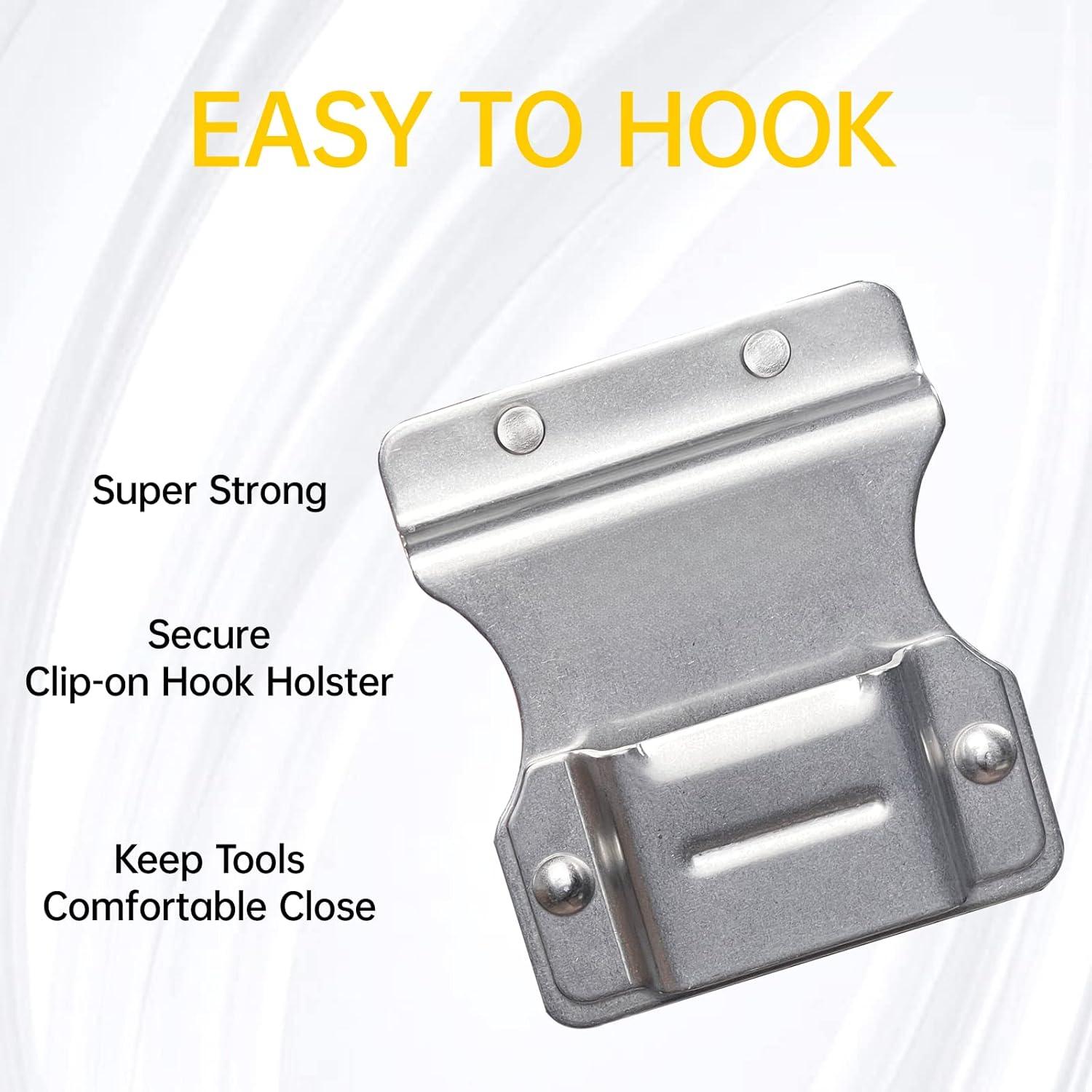 Tape Measure Holder – Belt Holster For Drill, Impact, Nailer, Anti-Slip Nylon & Aluminum, Lightweight, For Electricians, Plumbers & Carpenters