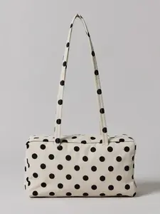 Women's Polka Dot Bowling Bag, Lightweight Crossbody Shoulder Bag, Large Capacity Commuter Handbag, Stylish Single Strap Backpack