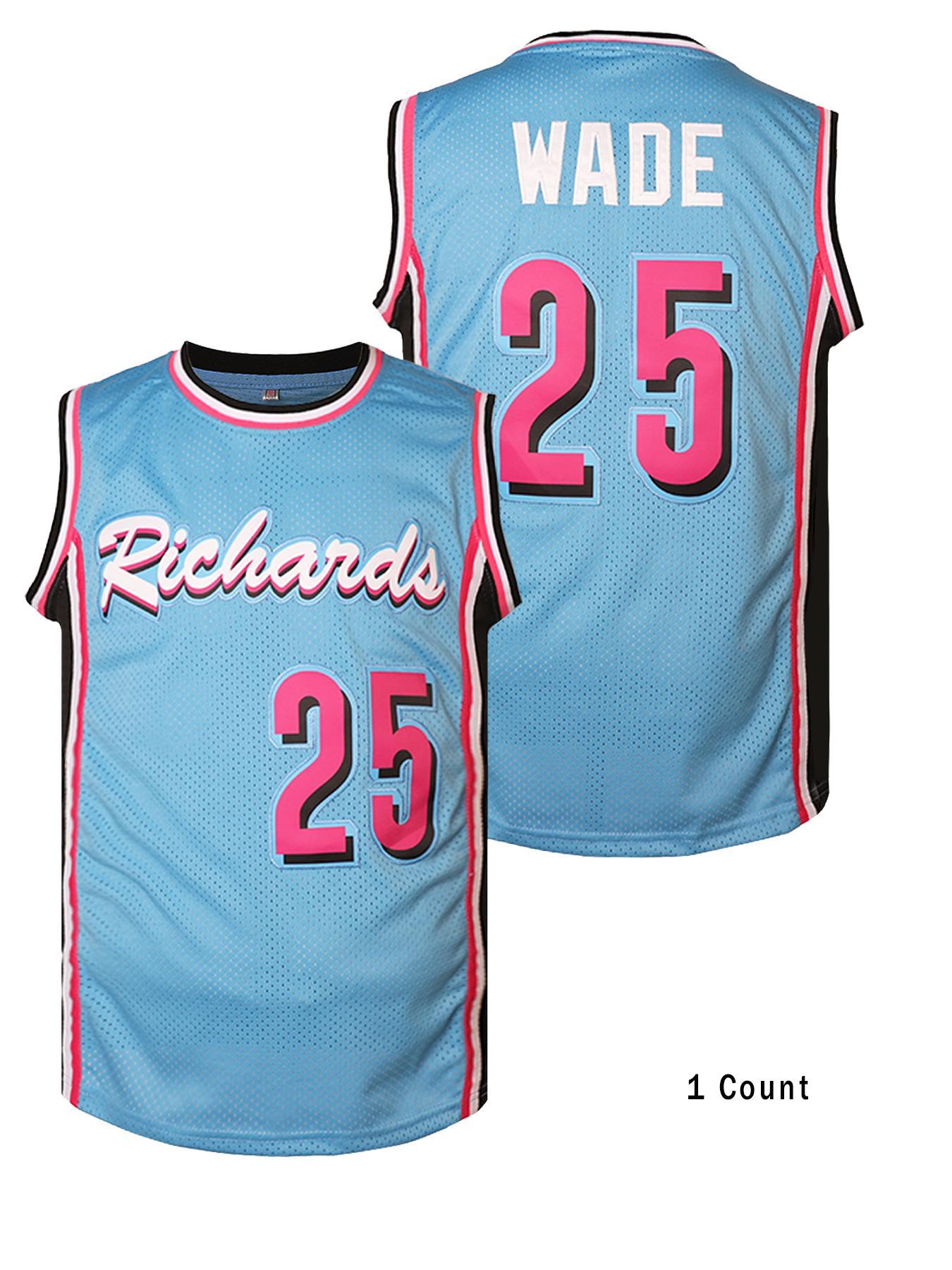 Men's #25 Letter Embroidery Basketball Jersey, Breathable Basketball Vest, Basketball & Football Jerseys for Men, Sports Clothing for Indoor Outdoor Wear