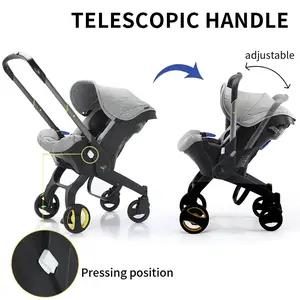 3-in-1 High-Landscape Baby Stroller, Multi-Functional Collapsible Lightweight Travel Stroller with Adjustable Bassinet for Outdoor & Mall Use, Collapsible Stroller,Adjustable Baby Cradle Stroller Basket,Convertible Reversible StrollerSummervibes BRODARK