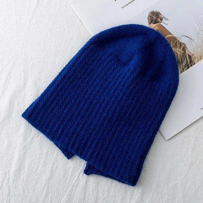 Hot Sale Women Hat Kpop Style Autumn /Winter Hat Soft Beanie Hats For Women Leisure Back Split Teens Ponytail Knitted Cap