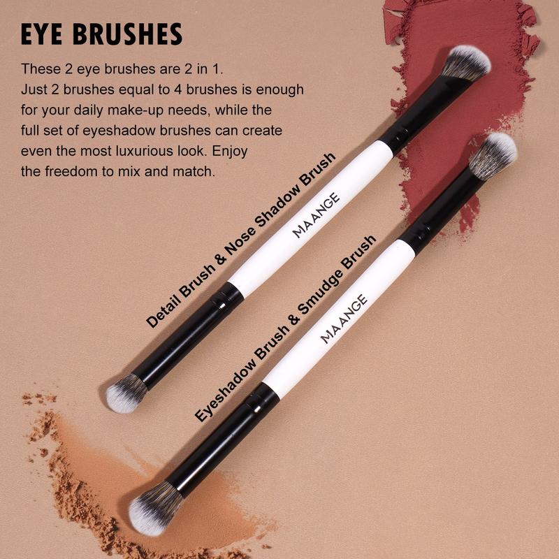 MAANGE 2pcs/3pcs/6pcs,Cosmetic Brush Set,Angled Foundation Brush Powder Brush Concealer Brush Smudge Brush Eyeshadow Brush Nose Shadow Brush Detail Brush for Flawless Application,Essential Tools for Makeup Lovers
