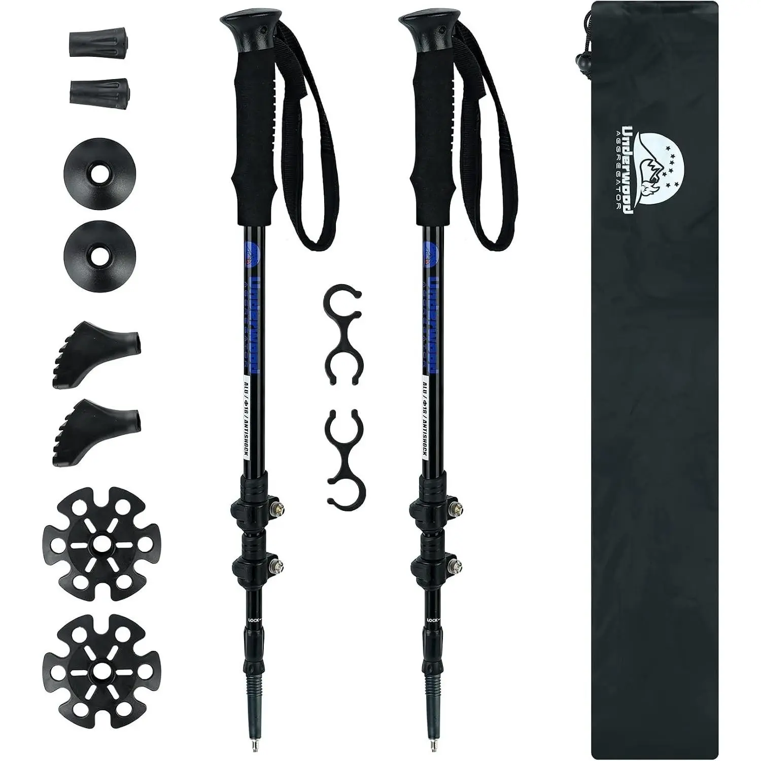 Trekking Poles Collapsible Hiking Poles - 2 Pack Adjustable Aluminum Hiking Sticks, Lightweight Walking Sticks for Women, Men, Seniors, Kids, Walking Poles for BackpackingGift.