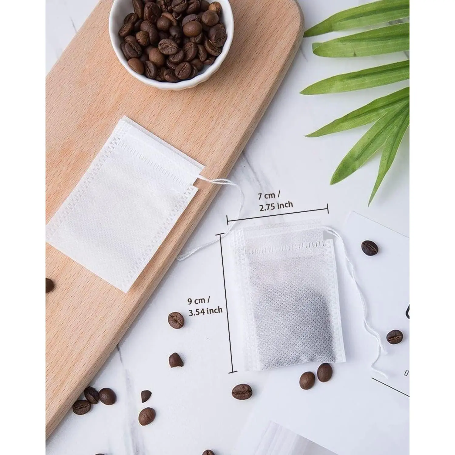 200pcs Disposable Tea Bags for Loose Leaf Tea, Tea Filter Bags with Free Tea Spoon for Loose Tea, Coffee, Spice, Herbs (QS53)