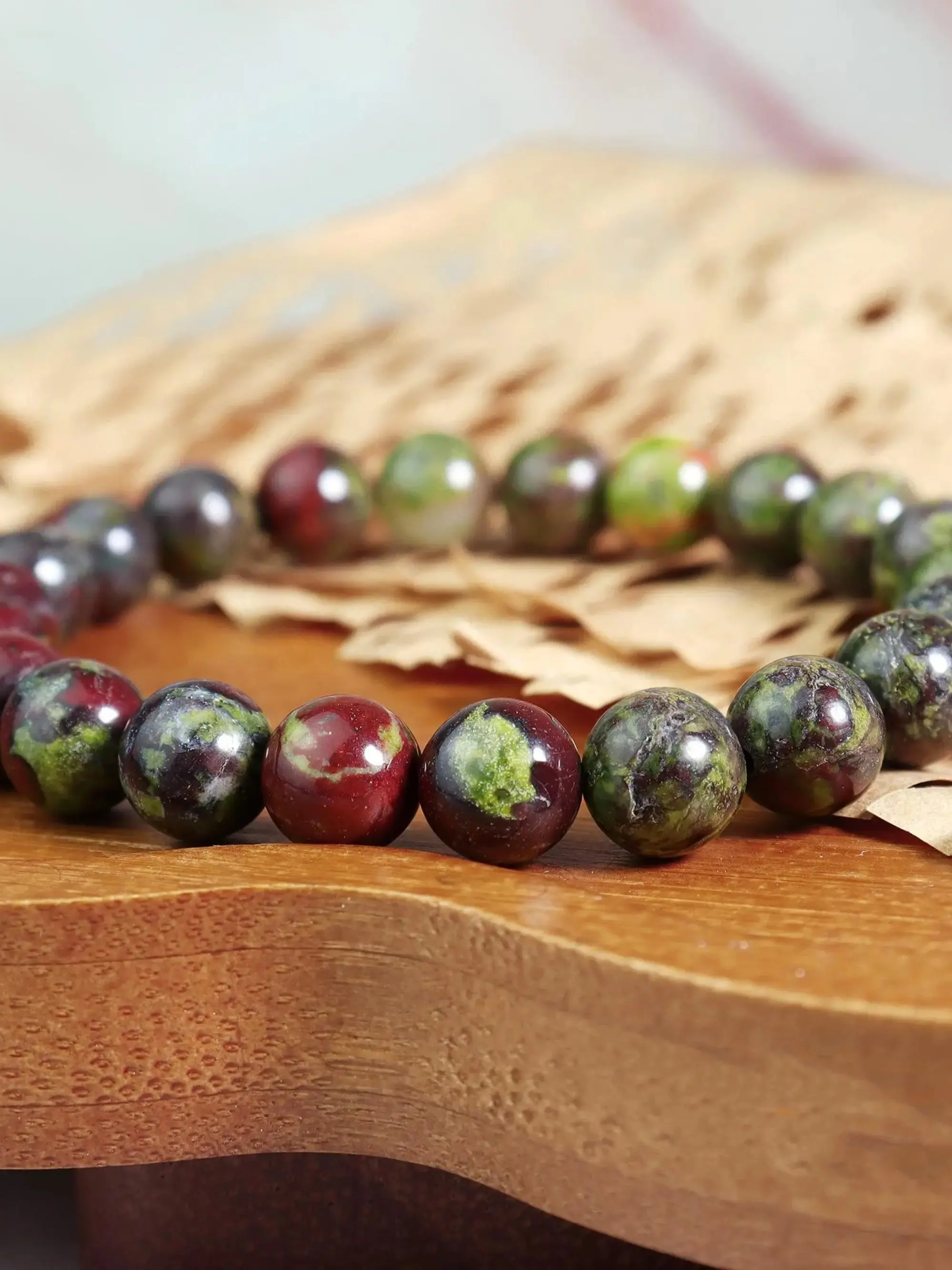 Natural Bloodstone Bracelet, 8mm Bead Bracelet, Protection Crystal, Grounding Energy, Courage Amplifier, Daily Energy Guard Gift