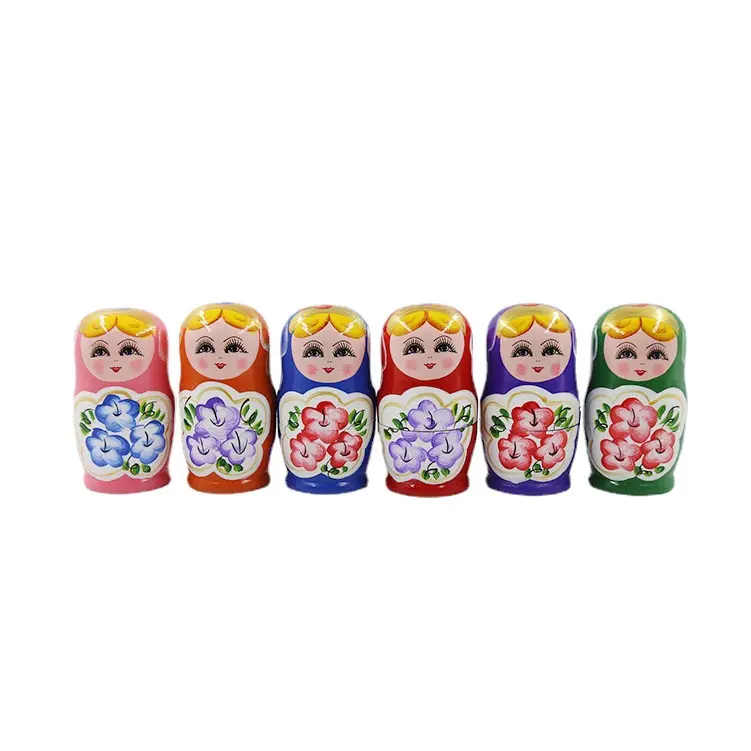 Russian Matryoshka Dolls, Five-Layer Hand-Painted, Wooden Craft Ornaments and Toys for Tourist Attractions and Street Stalls, Wholesale
