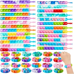 Pop Fidget Toys pops Bulk 25 Pack Party Favors for Kids 4-8,8-12 Year, Fidget Bracelets Sensory Toys for Birthday Carnival Prizes Gifts Goodie Bags Stuffers for Kids, School Treasure Box Toysfidget toys