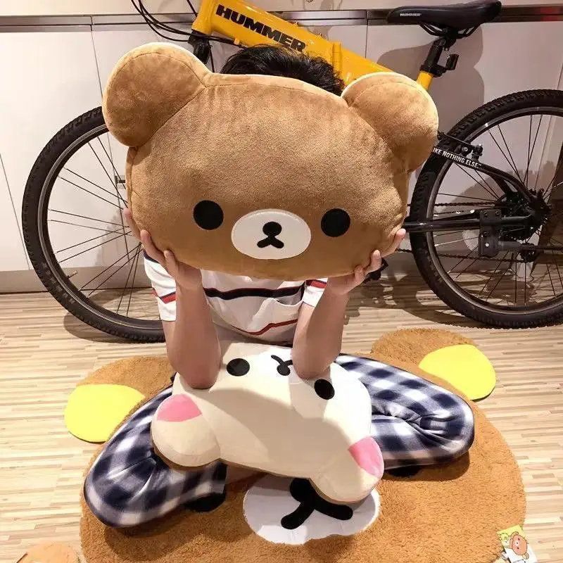 44cm Cute Rilakkuma Plush Toy Back Support Detachable Cover Bedside Large Pillow Comforter Washable Sleeping Pillow Gift
