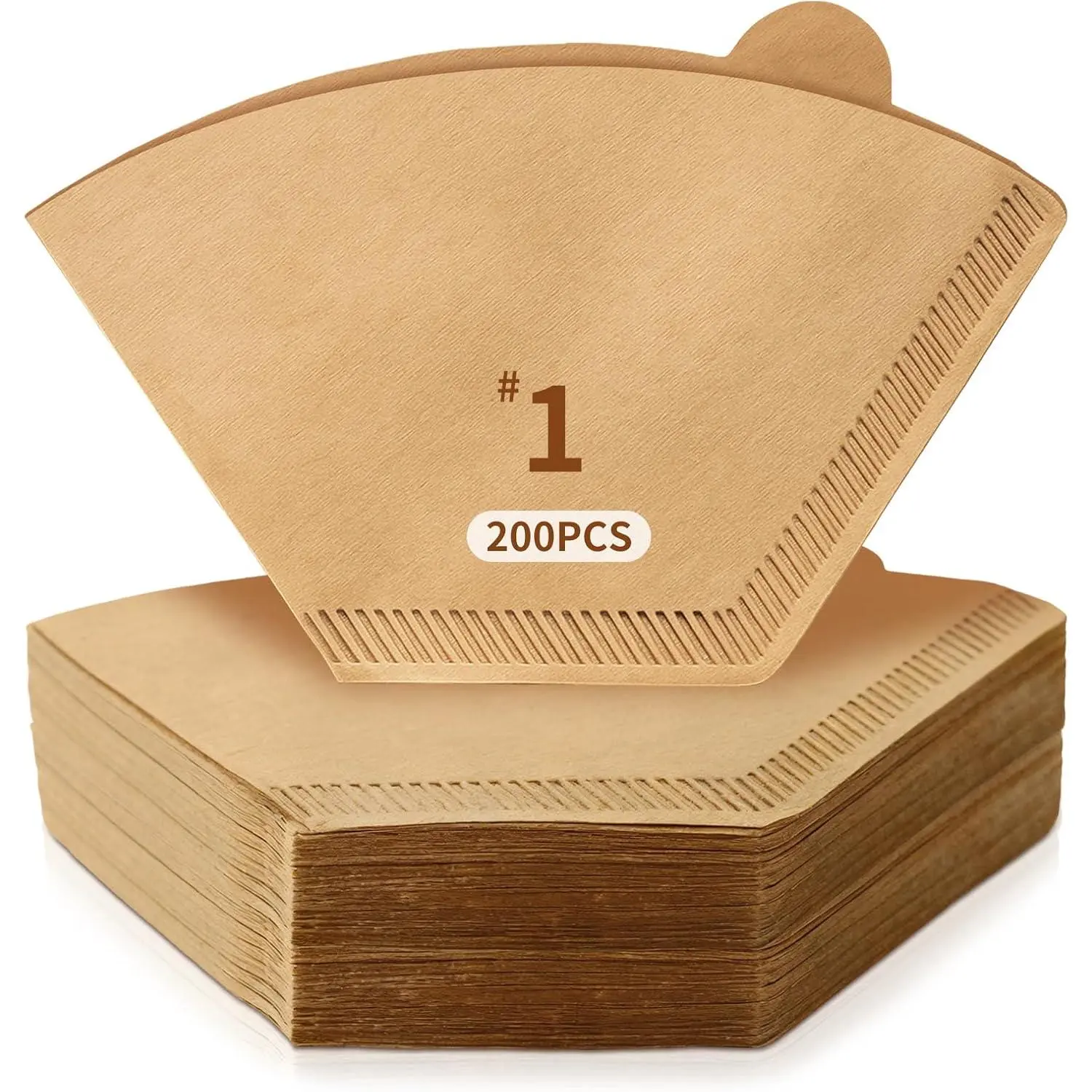 200 Count Coffee Filters #1, Disposable Coffee Filters, U Shape Natural Unbleached Coffee Paper Filter for Pour Over and Drip Coffee Maker, Suitable for Home Coffee Shop (1-2 Cup)