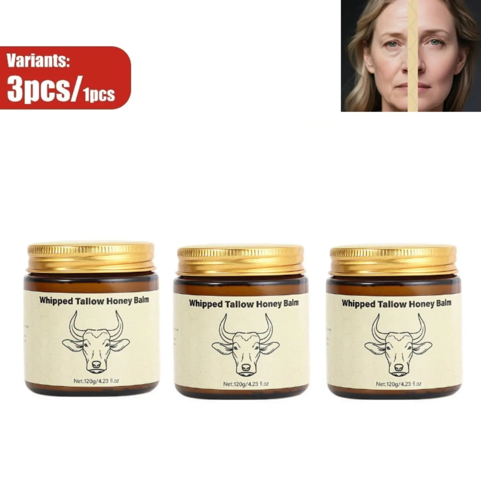 Grass-Fed Amber Honey Multi-use Balm For Lips & Body, Delivers Deep Moisture And Nourishment, Perfect For Dry, Chapped Areas
