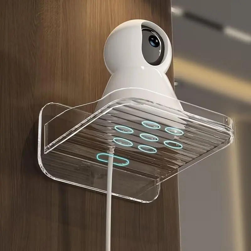 Multifunctional Punch-Free Wall Mount Shelf, Adhesive No Drill Camera Holder Tray, Damage-Free Floating Storage Rack Organizer for Indoor & Outdoor Use