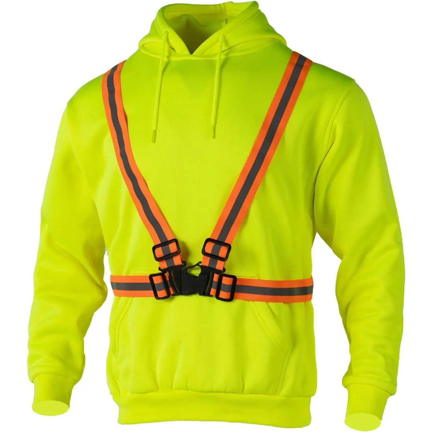Hi Vis Hoodie for Men Safety Fleece Neon Yellow Coat High Visibility Pullover Sweatshirt Construction Work Jacket