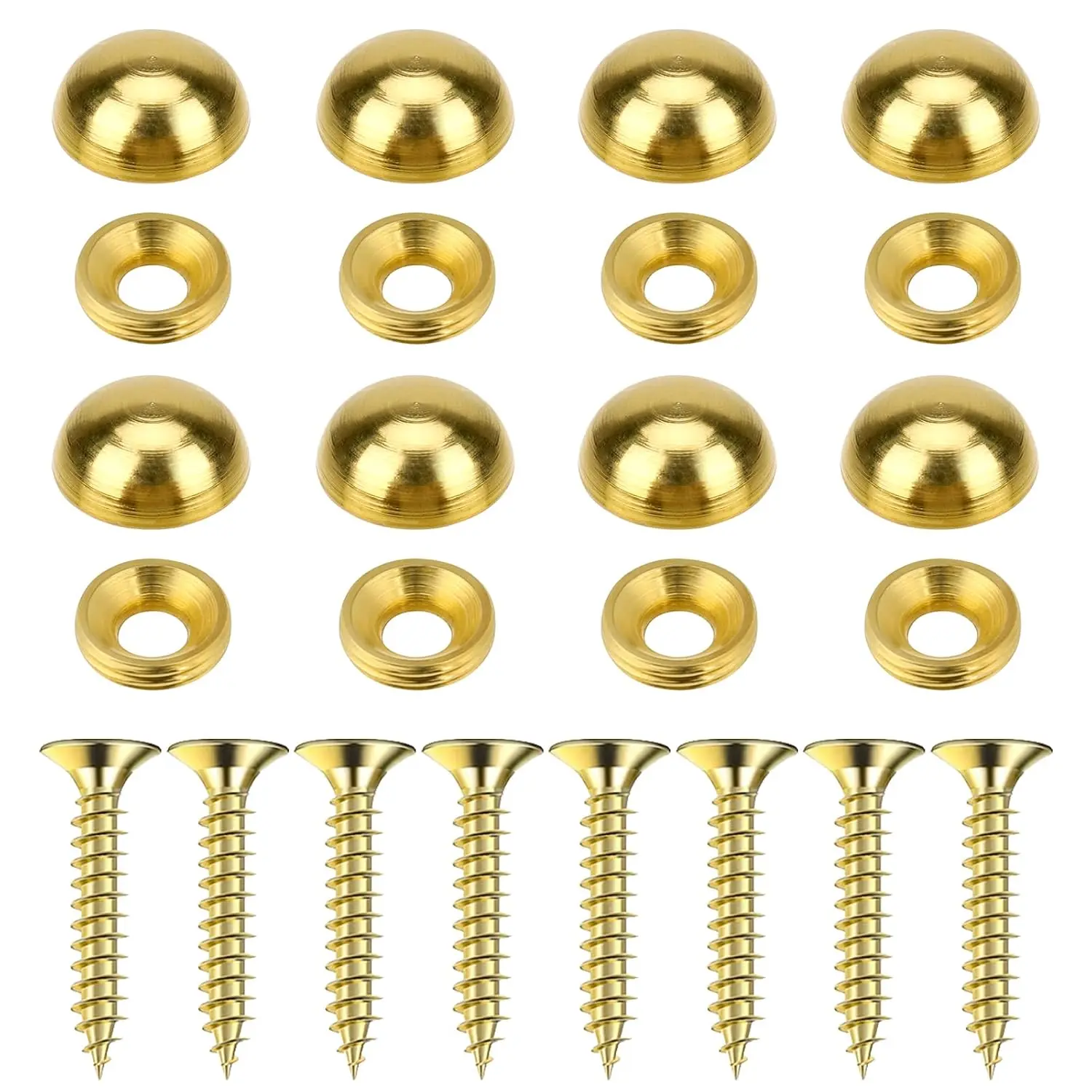 8 count Pure Brass Decorative Screws with Caps Mirror Fixing Screw Covers  Decorative  Upholstery Tacks Self-Tapping Screws for Furnitures, Paintings, Eyeglasses, Mirrors Fixing and Repairing