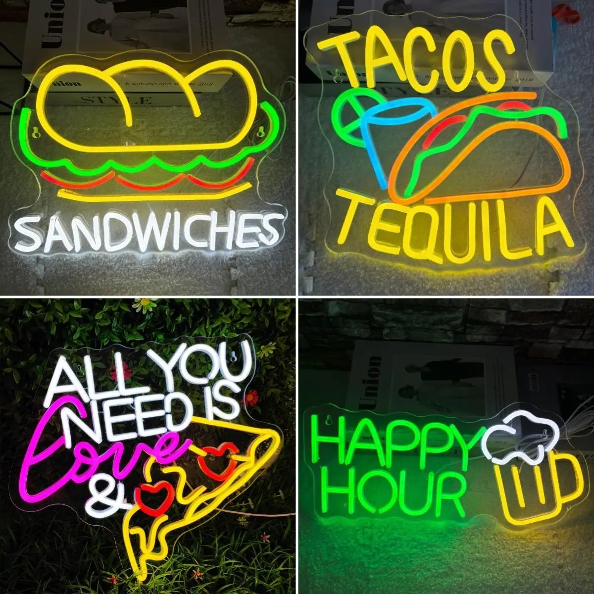 Neon Light Series, LED Adjustable Brightness, Colorful Neon Lights for Restaurant, Bar, Store, Home, Birthday Party, Window Hanging, Holiday Decor