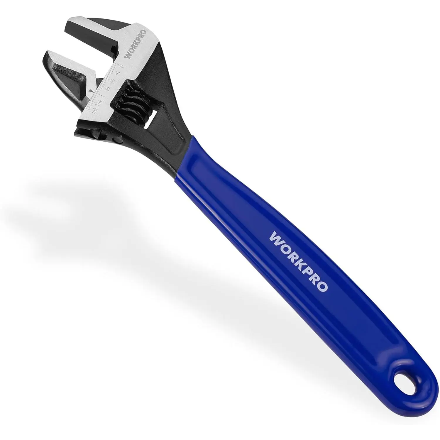 12-Inch Adjustable Wrench, Wide Jaw Black Oxide Cr-V Steel Wrench, Metric & SAE Scales, for Home, Garage, Workshop and DIY