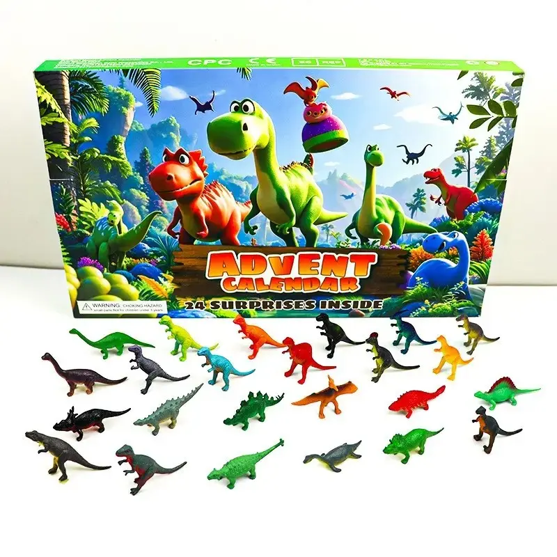 Halloween Christmas Countdown Blind Box Calendar, 24-Day Digital Timer, Dinosaur Theme, Kids Gift, Fun Educational Toy
