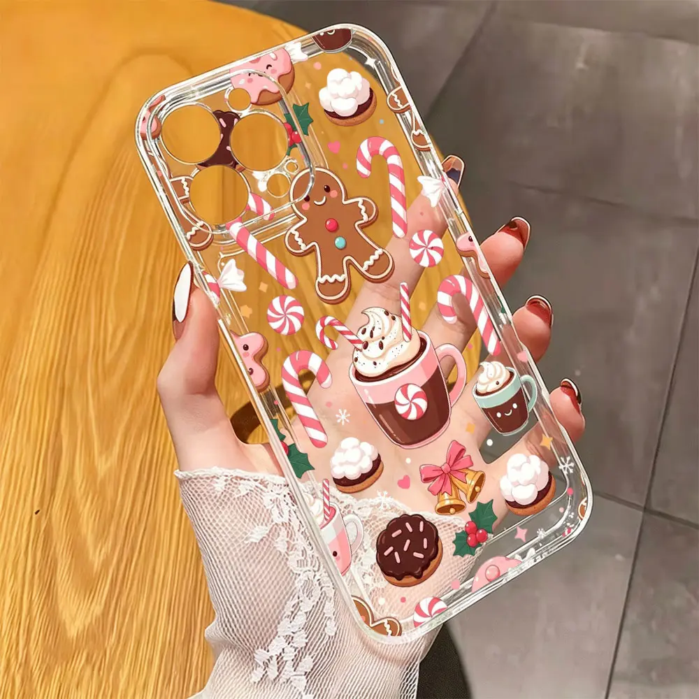 Gingerbread Hot Cocoa Phone Case，Sweet Kawaii Style for iPhone 17 16 15 14 13 12 11 Plus Pro Max,Delightful Xmas Gift