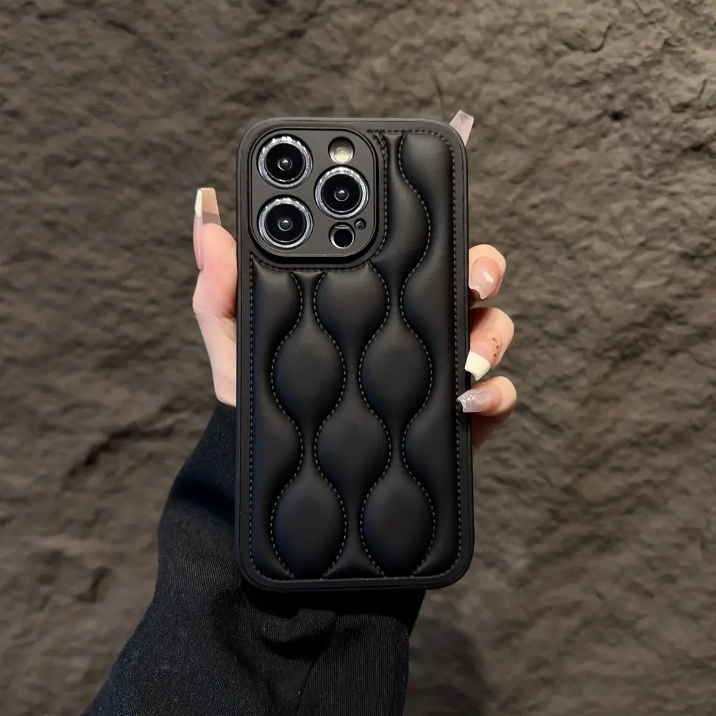 Autumn Winter High-value Solid Color Down Jacket Phone Case Suitable for iPhone17 16 15 14 13 12 11Promax