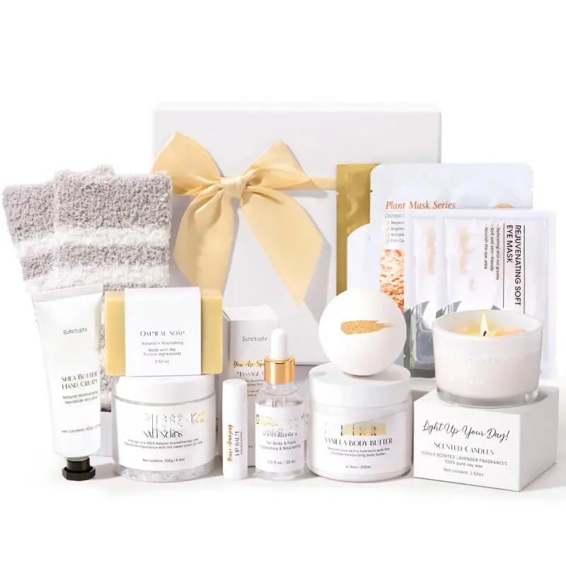 Gifts for Women 13Pcs Mothers Day Gifts Happy Birthday Gift Baskets, Christmas Relaxing Home SPA Kit Bath Set Self Care Package Thank You Box for Mom Her Sister Teacher Friends Friendship