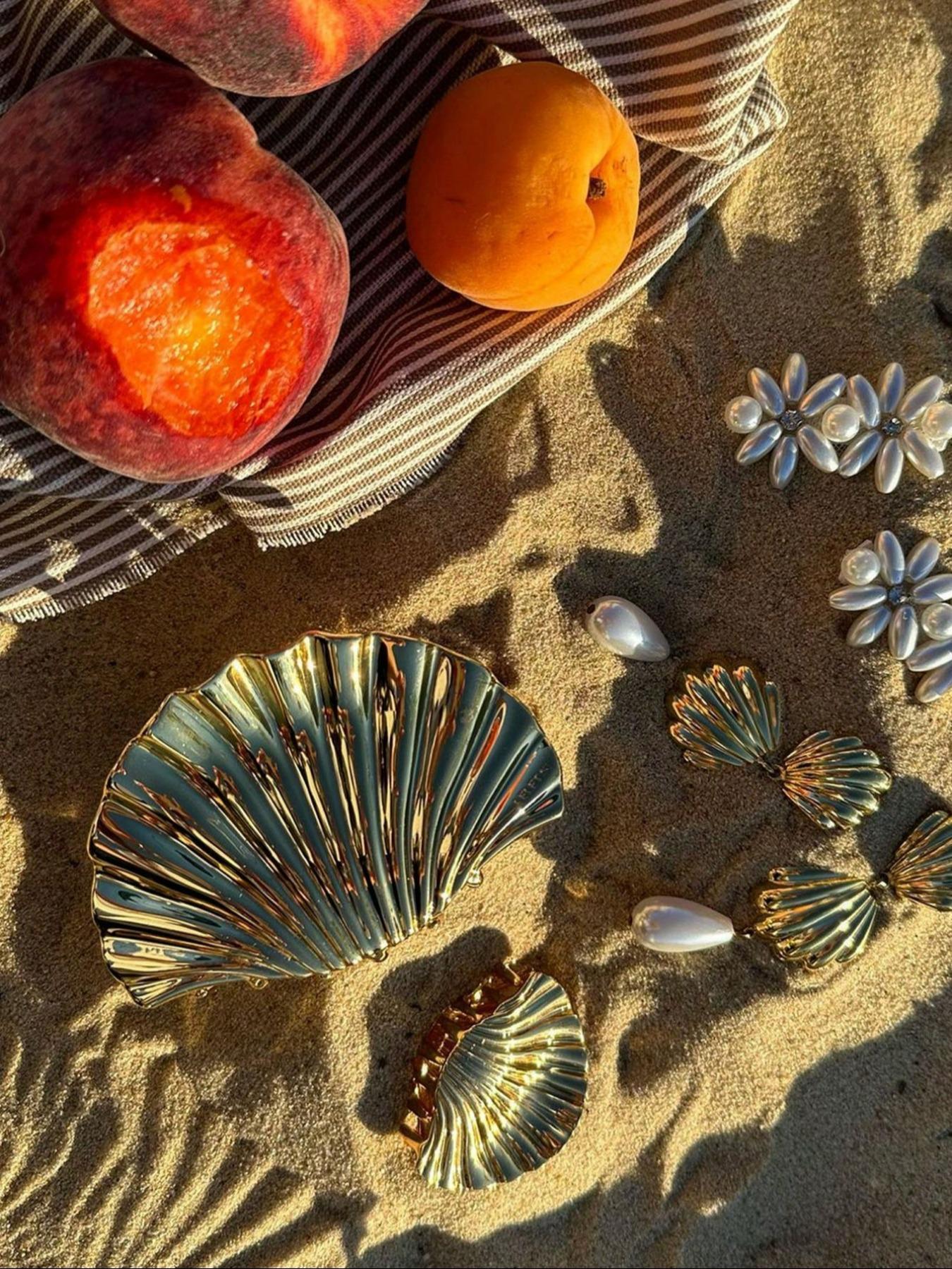 Creative Shell Design Wavy Claw Hair Claws, Elegant Hair Accessories for Women & Girls, Fashion Hair Accessories for Party, Daily Clothing Decor