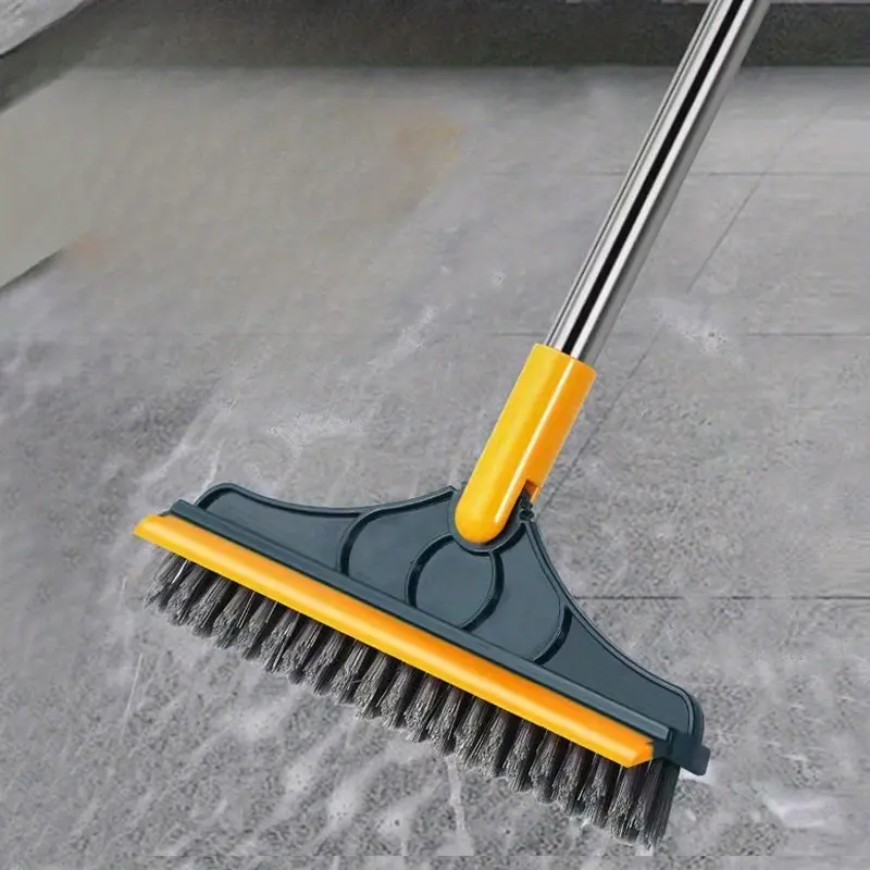 Adjustable Long‑Handle Cleaning Brush with Angled Bristles, Commercial & Hotel Use, Bathroom Toilet Shower Cleaning Tool