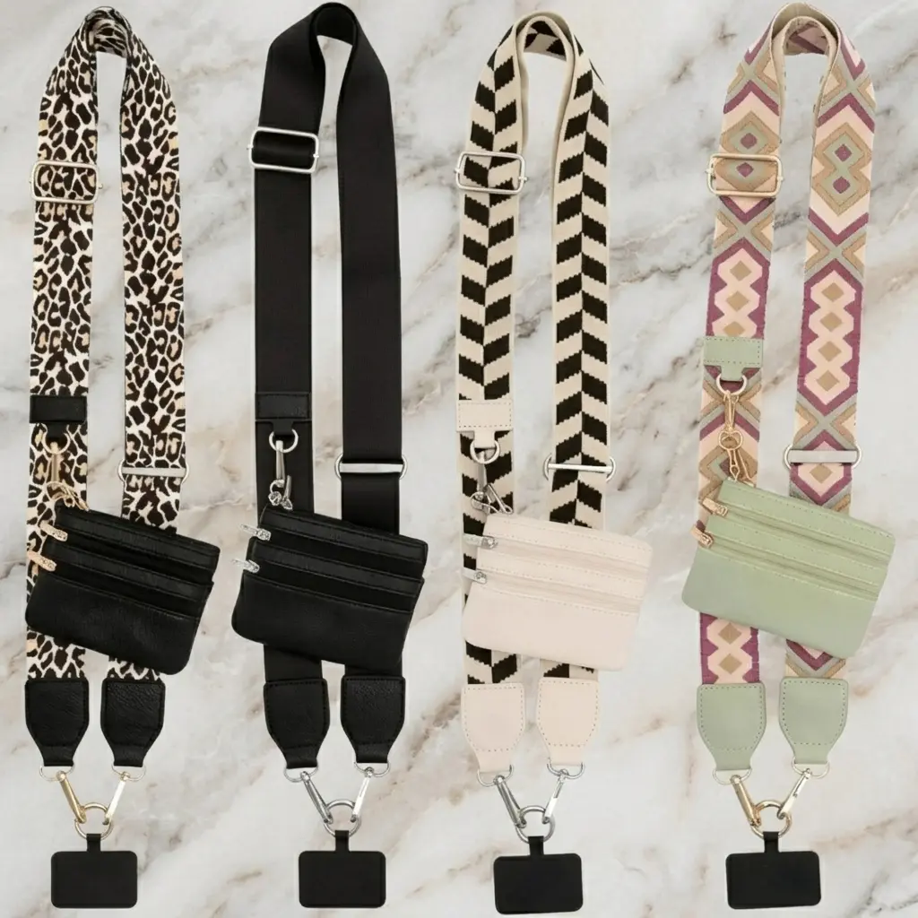 Women's Crossbody Phone Lanyard Pouch Zippered Wallet Adjustable Strap for Mother's Day Gift