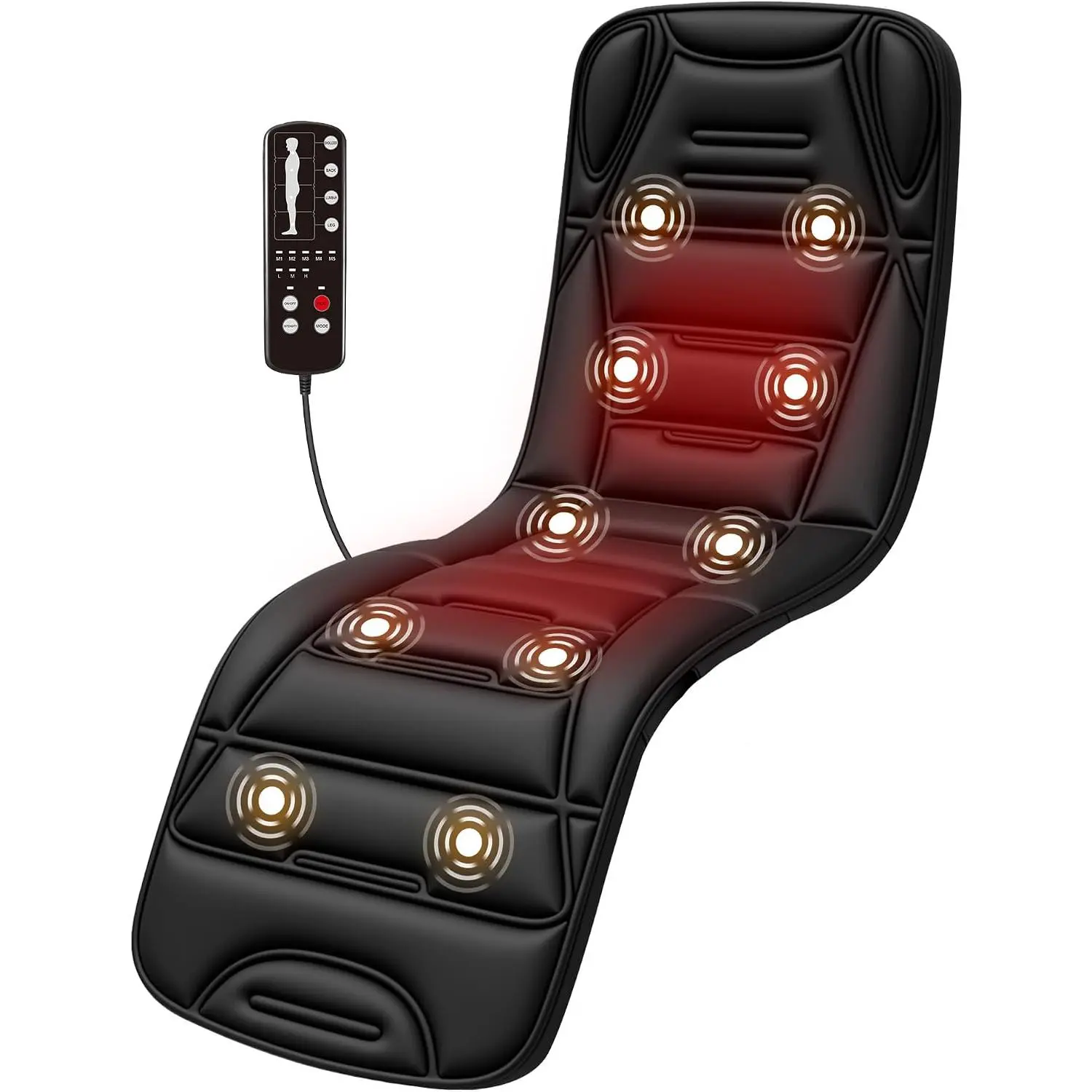 Full Body Massage Mat with Heat, 10 Motors Vibration Massage| Full Body Massager For Bed And Sofa, Back Massager, Gift for Dad Mom Men Women