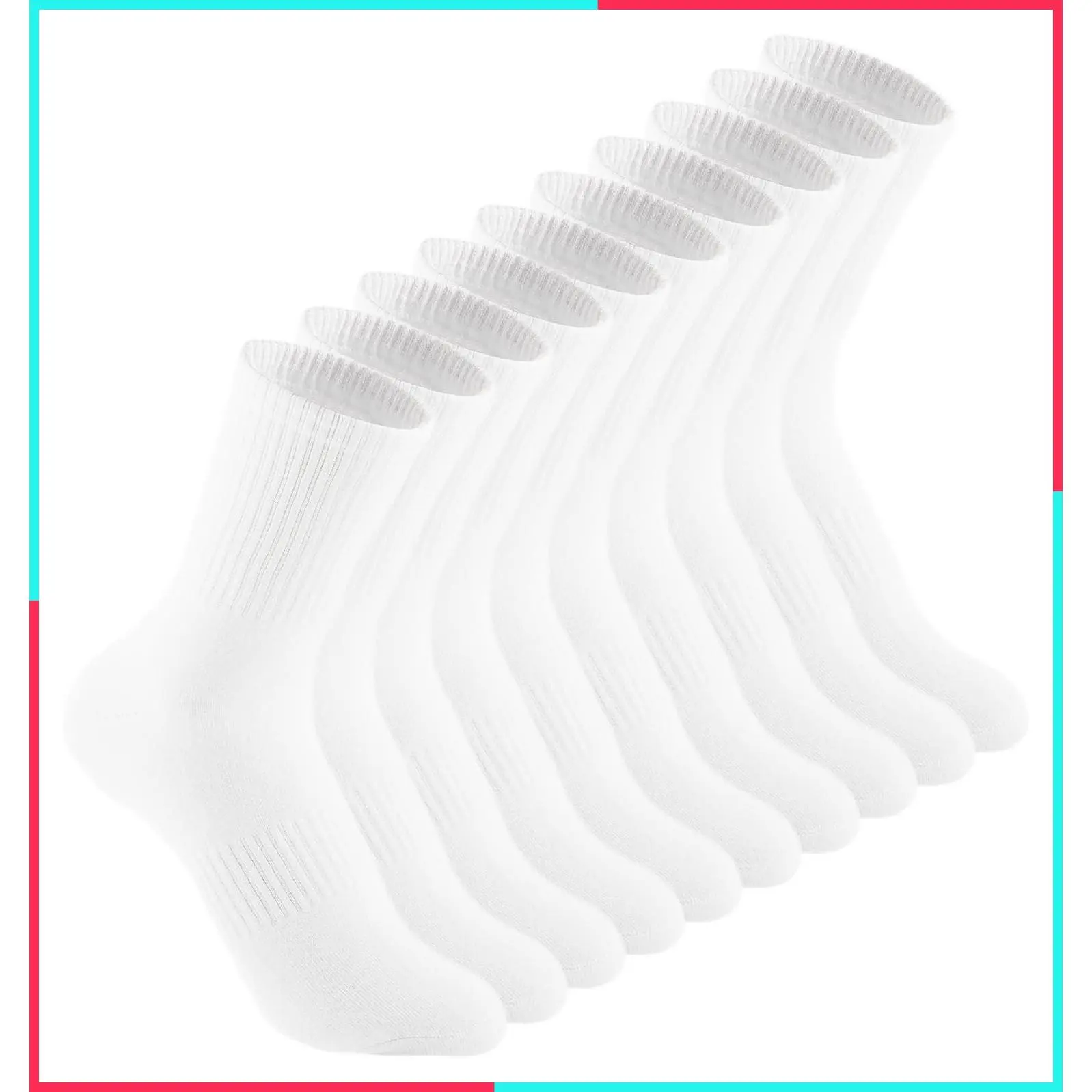 Women's Casual Athletic Crew Socks, Lightweight Thin Cotton Socks for Gym, 5 Pairs