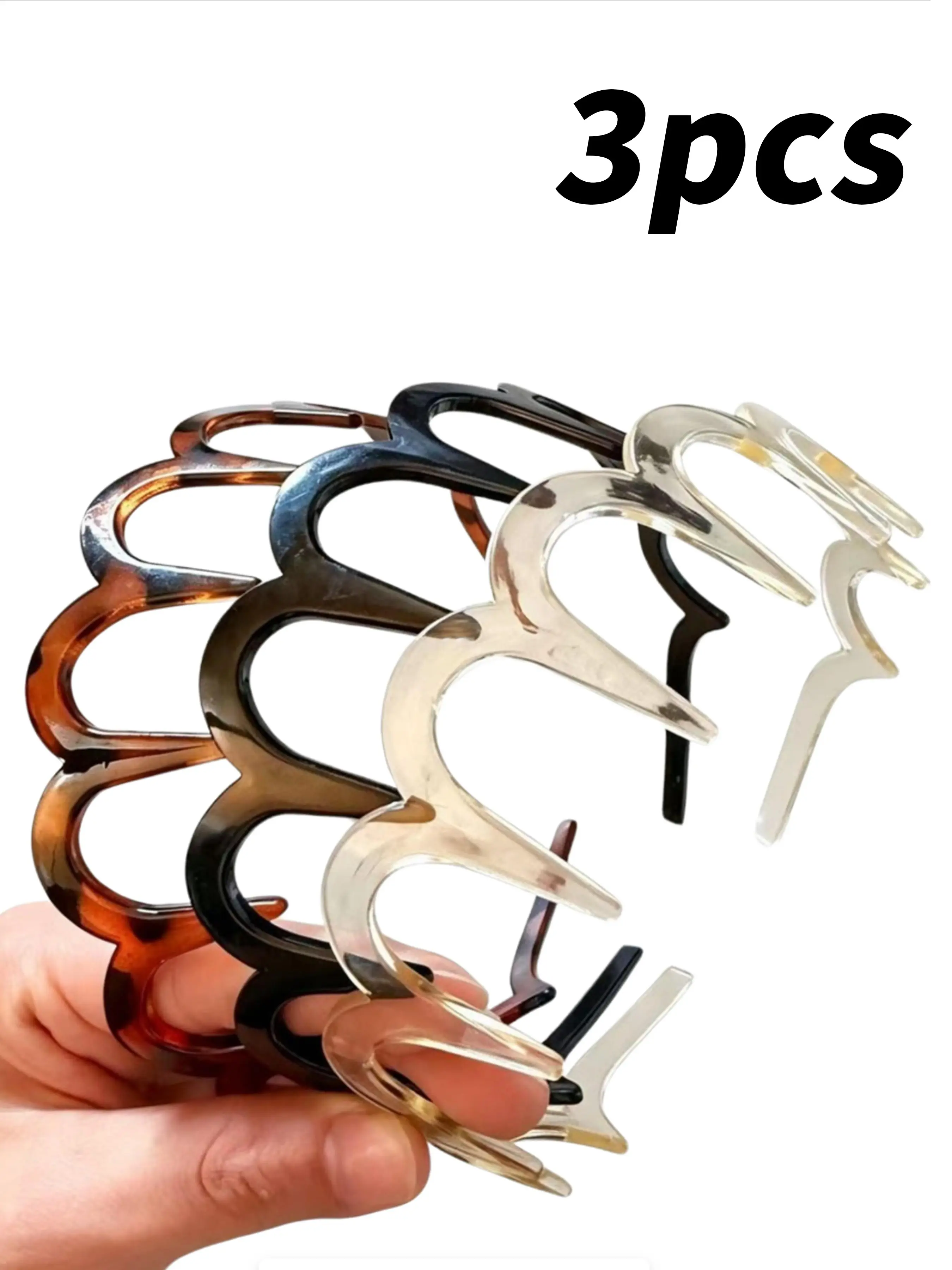3 Pack Leopard Print Wave Chic Boho Stretch Headbands For Women Girls, Soft No Pressure Anti Slip Head Hoops, Fix Flyaways, Versatile Fashion Hair Accessories Ideal For Thick Hair, Travel Vacation Daily Styling