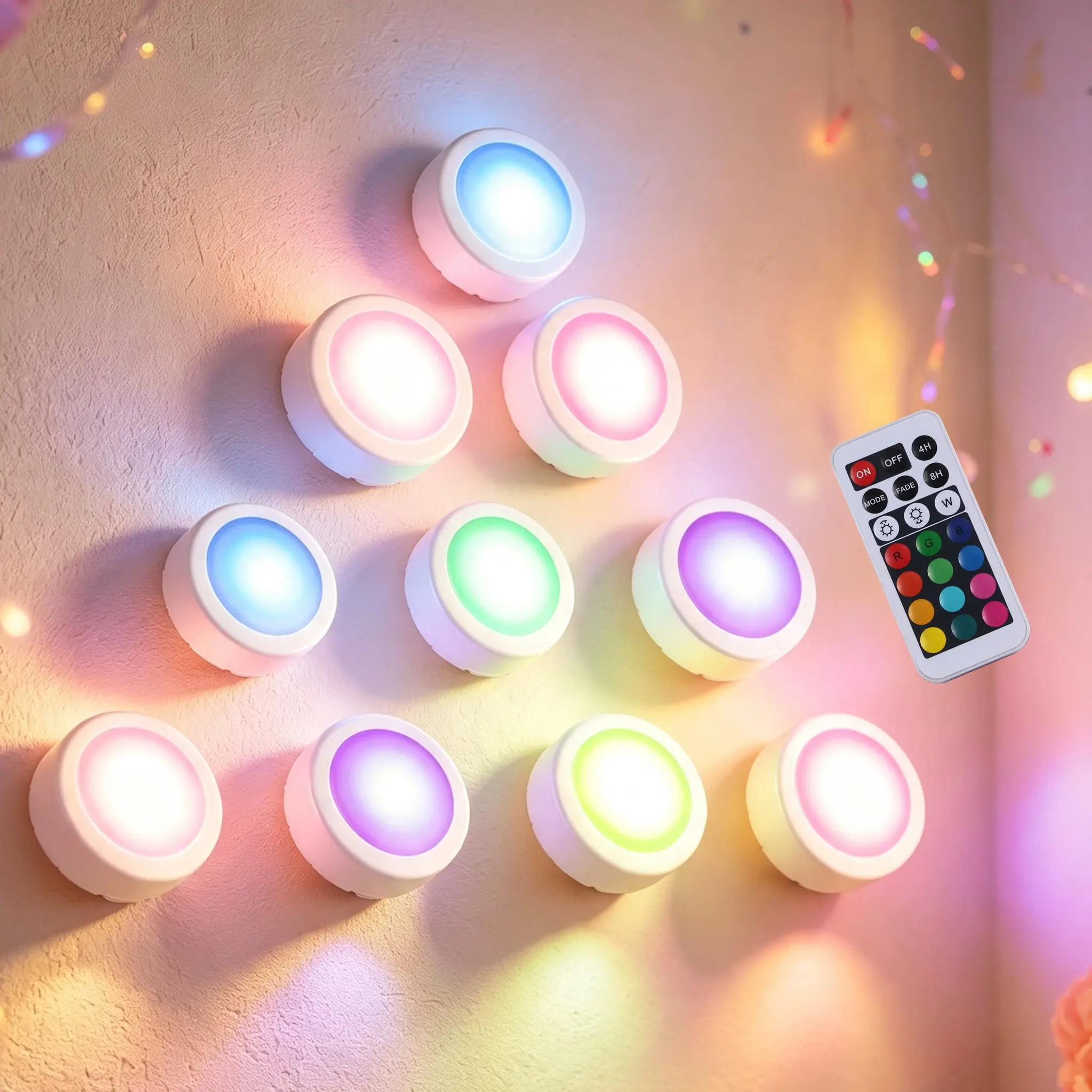 13 Color Remote Control Flash Light, LED Night Light, Uses 3 Aaa Batteries (not Included), Model 027mnrgb, Ideal for Home Decor