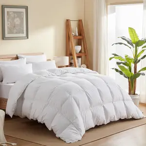 Luxury Down Comforter  Size, - Duvet Insert 90x90 Inch with   Cover, 61 Oz White Hotel Collection Comforter
