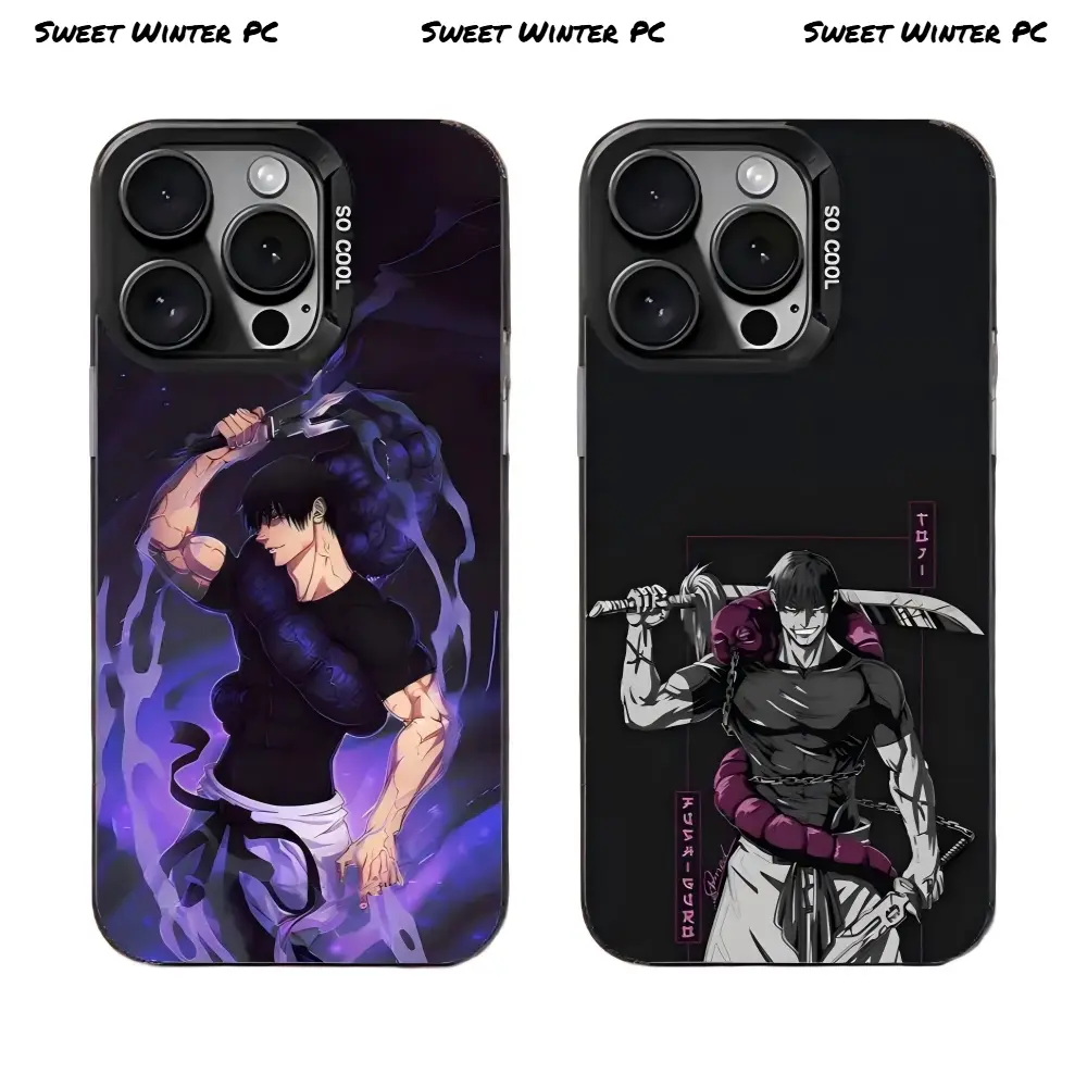 Jujutsu Kaisen Anime Toji Fushiguro Phone Cases For iPhone 17 Promax Pro Air 16 Plus 15 14 13 12 11 Black IMD TPU Shockproof Protective Cover Perfect Christmas Halloween Birthday Gift