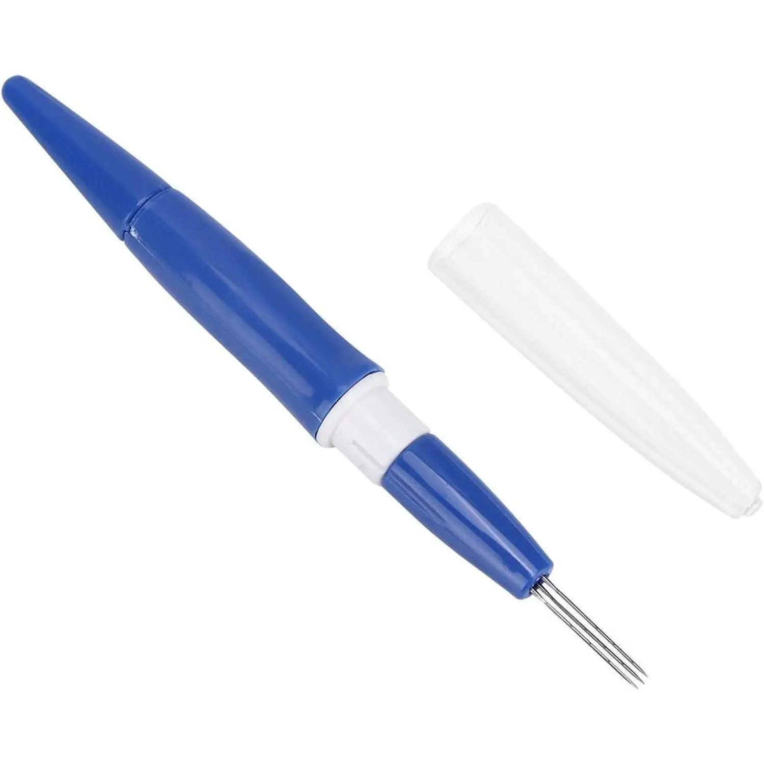 Portable Pen Style Wool Felting Needle Tool with 3 Needles for DIY Patchwork Craft Blue