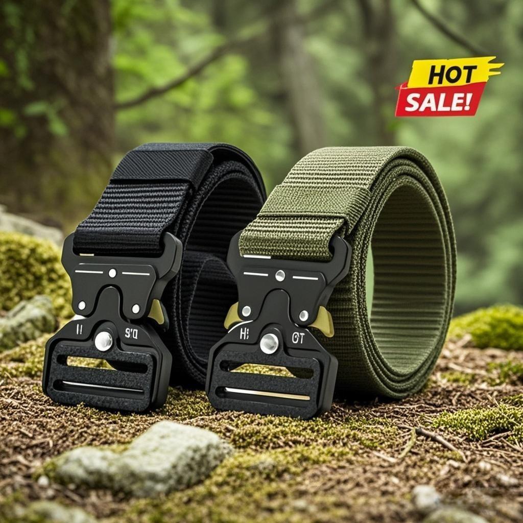 6-piece Set Men's Tactical Belt – Heavy-Duty Nylon Canvas Work Belt with Alloy Buckle for Outdoor, Hiking, and Workwear| with Mountaineering Keychain & Water Bottle Clip 6-piece Set Men's Tactical Belt – Heavy-Duty Nylon Canvas Work Belt with Alloy Buckle for Outdoor, Hiking, and Workwear| with Mountaineering Keychain & Water Bottle Clip