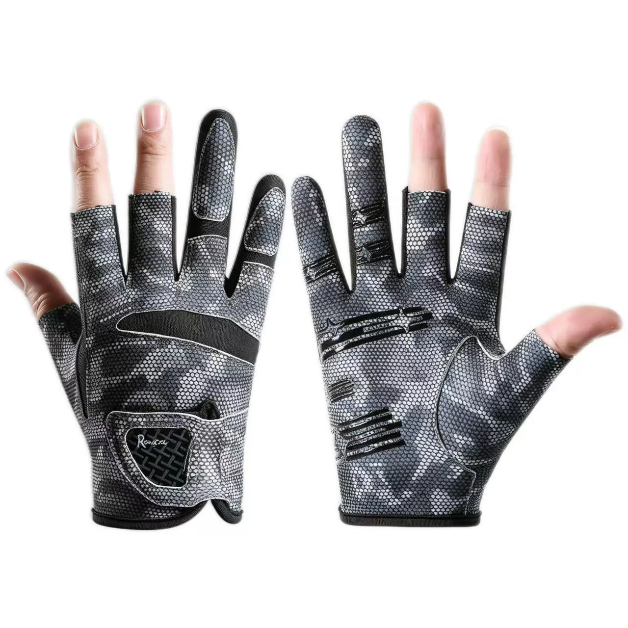Professional summer outdoor fishing gloves, cut-resistant, three-finger breathable, UV-protective gloves, fingerless gloves for rock fishing and sea fishing, suitable for both men and women, outdoor gloves for sailing, kayaking, and fishing