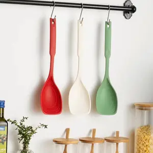 Multifunctional 2-in-1 Silicone Kitchen Tool, Heat Resistant Non-stick Spatula Spoon with Scale, Practical Utensil for Stirring Scraping Baking Cooking