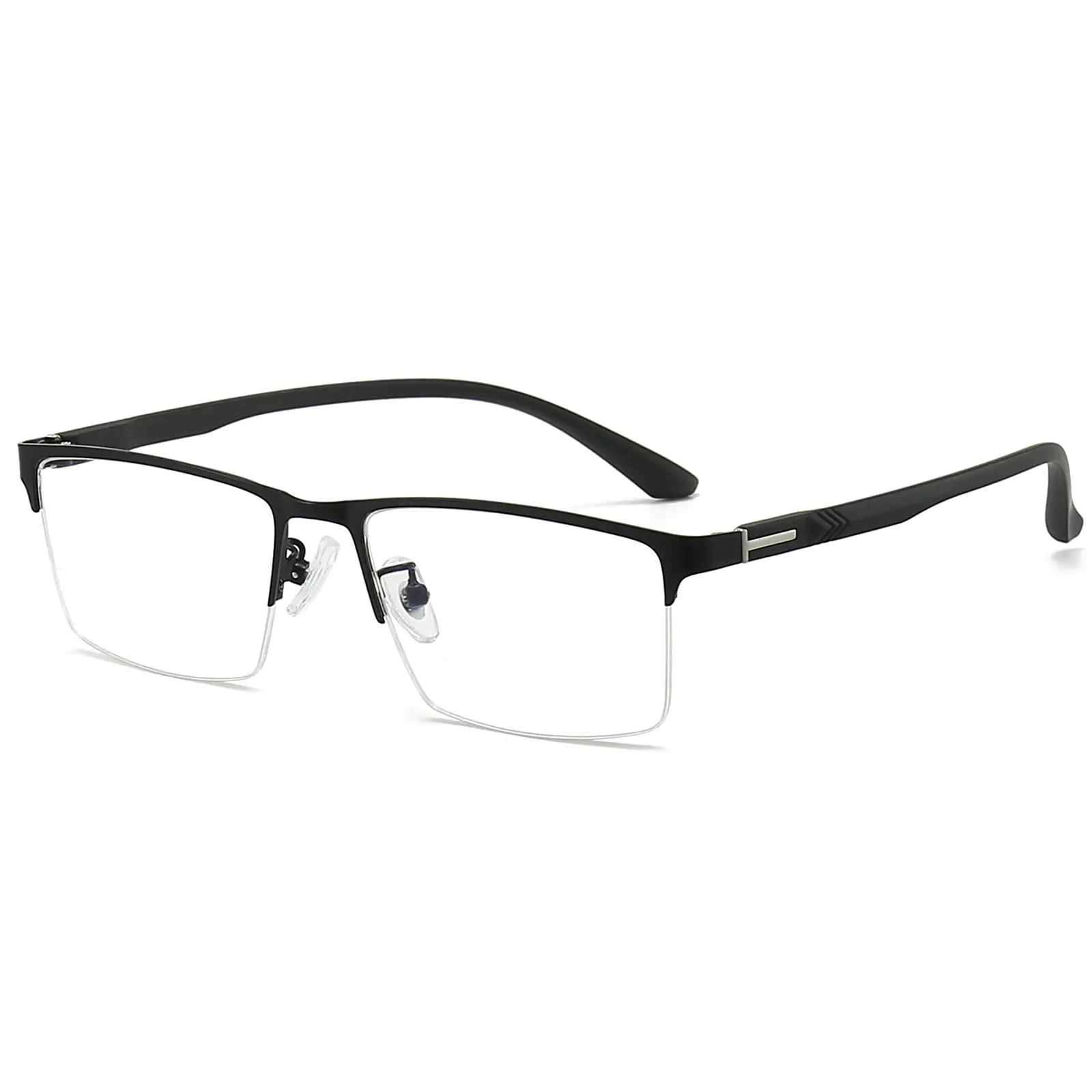 ANRRI Blue Light Glasses for Men Semi Rimless Glasses Lightweight Metal Frame Computer Gaming UV Blocking Eyewear