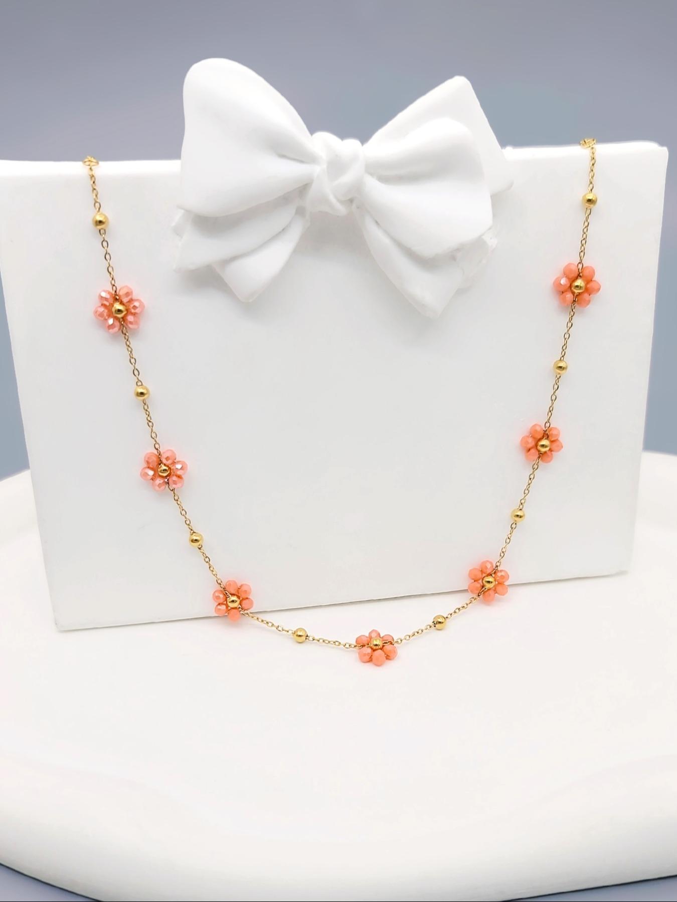 Boho Style Flower Decor Necklace, Clavicle Chain Necklace, Casual Versatile Fashion Accessories for Women, Minimalist Cute Jewelry Gift, Goddess Necklace, Clavicular Necklace, Collarbone Chain
