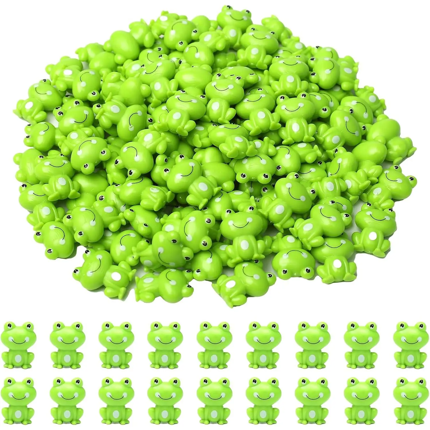 100 Pack Mini Green Plastic Frogs, Small Frog Figurine  Frogs to  Fairy Garden Miniature Dollhouse  Decor Frog Decorations for Party
