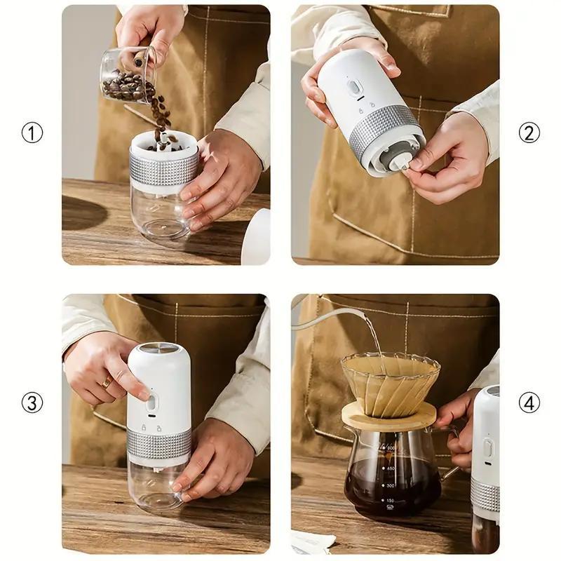 Electric Coffee Grinder, USB Rechargeable Automatic Coffee Bean Grinding Machine, Portable Coffee Grinding Tool for Home Office Outdoor Camping Picnic, Coffee Accessories