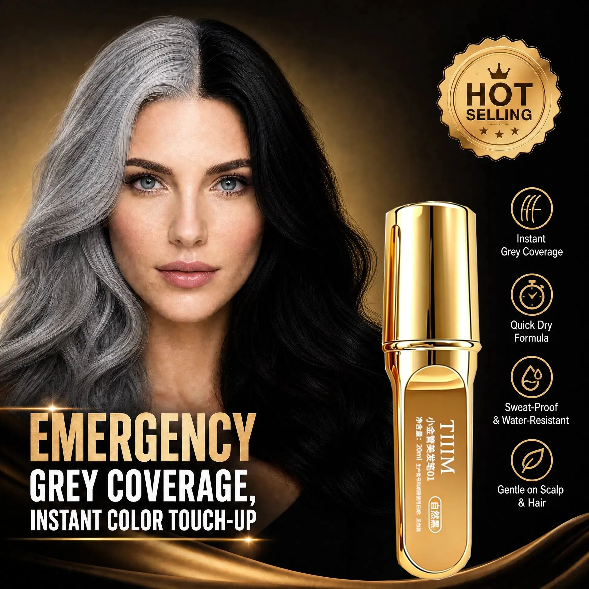 Affordable Lazy‑style Hair Root Touch‑Up Pen Natural Shades,Fills Wide Hair Part And Modifies Sparse Hairline,Waterproof Long‑Lasting Quick‑Dry Formula,Easy Operation,Great For Daily Styling And Business Trip Emergency Retouch For Beginners