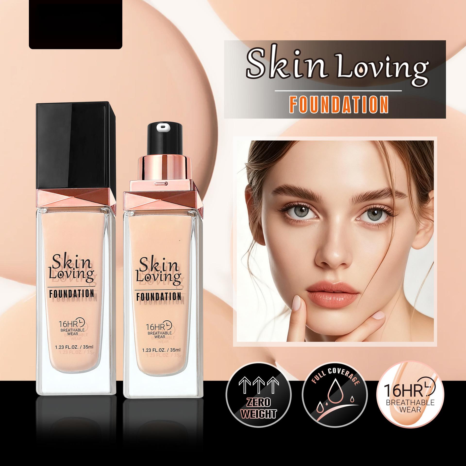 Long-lasting makeup foundation that doesn't come off, provides lasting coverage, ideal for oily skin, clear and natural moisturizing foundation