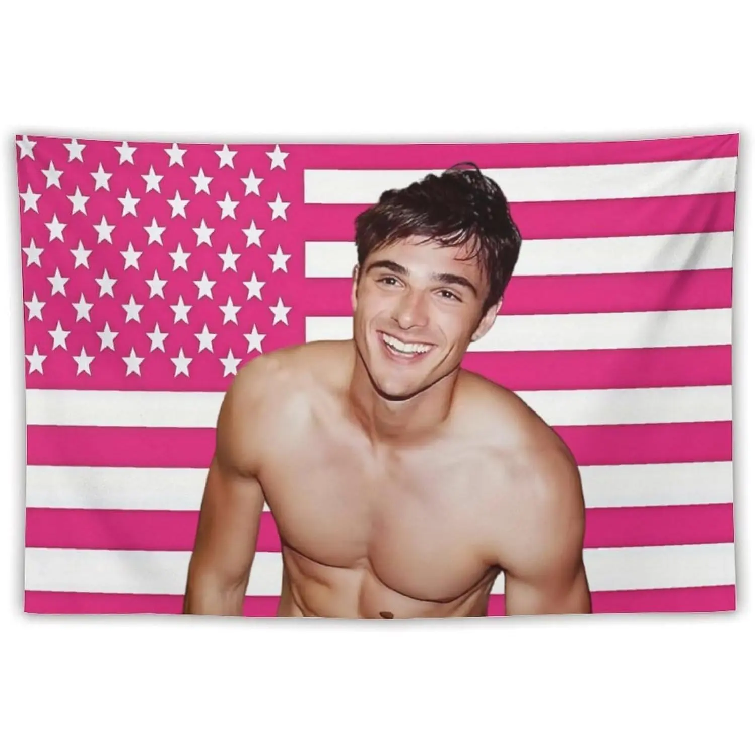 HNWBFCT Jacob Pink American Elordi Tapestry Polyester Wall Design, 60*40IN Decorative Hanging Flag for bed room,living room,Yard, Porch, College Dorm Decoration