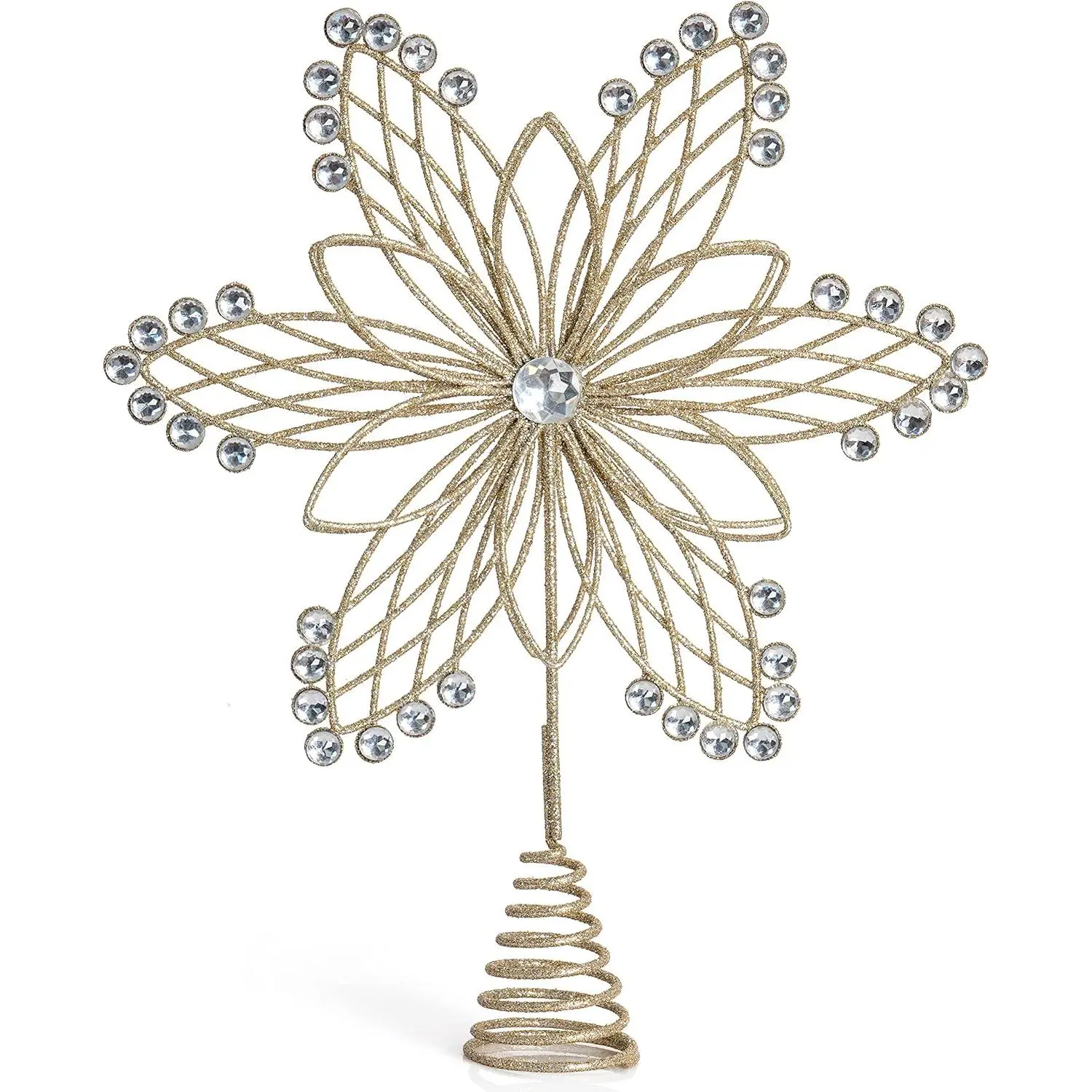 Flower Jewel Christmas Tree Topper -   Holiday Ornament Decoration